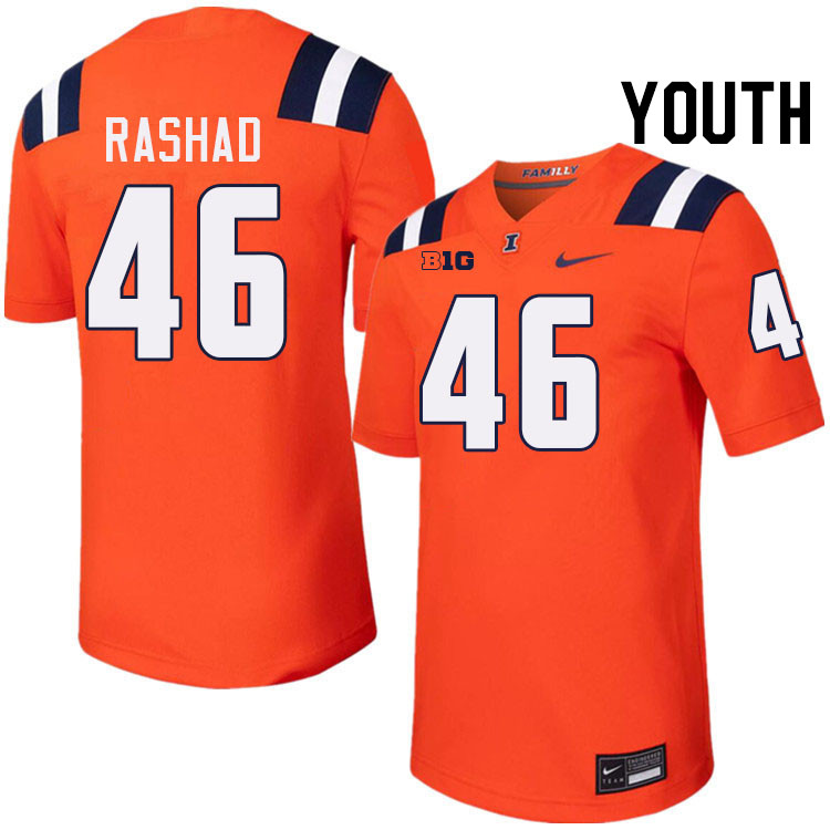 Youth #46 Corey Rashad Illinois Fighting Illini College Football Jerseys Stitched-Orange